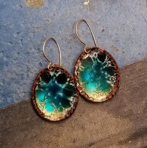 Hogan Bolas Vintage Enamel Copper Earrings
